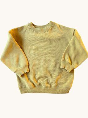 H&M Kids Mustard Yellow Crewneck Sweatshirt Fleece Lined Unisex Toddler 3-4T